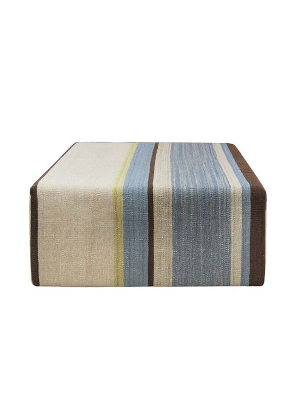 PUFF FORRADO KILIM AGADIR BLUE - 1,00 X 1,00