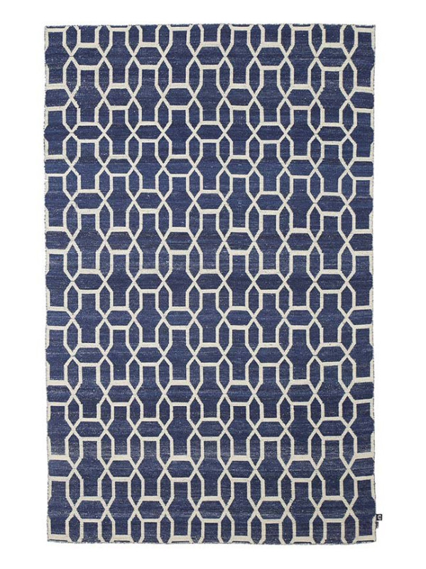 KILIM FREEDOM MOROCCAN 1 DARK BLUE/OFF WHITE