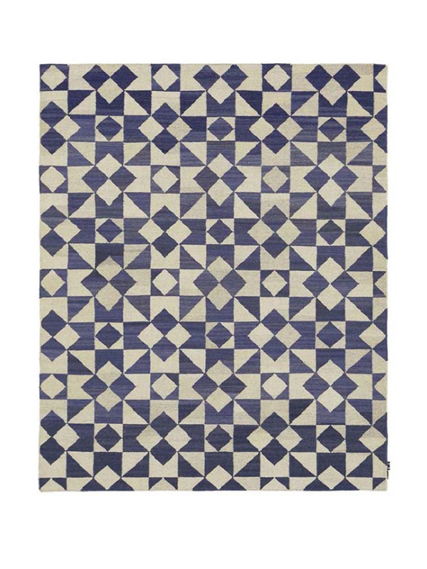KILIM MOROCCAN 5 WHITE/LIGHT BLUE