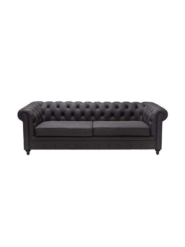 CHESTERFIELD SOFA COURO NATURAL MOO - 2,50X77X91