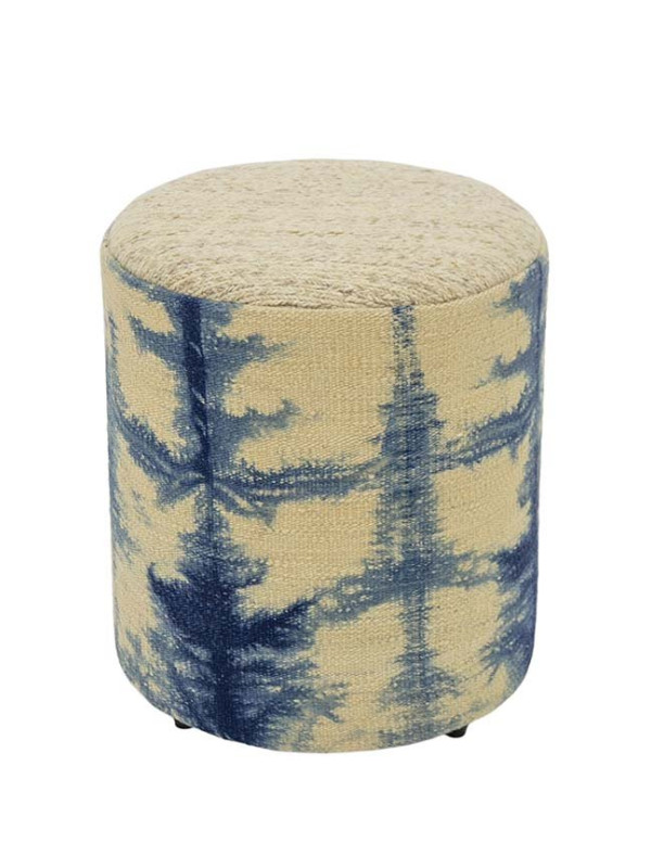 PUFF FORRADO KILIM BATIK BLUE 1 - 45X40X40