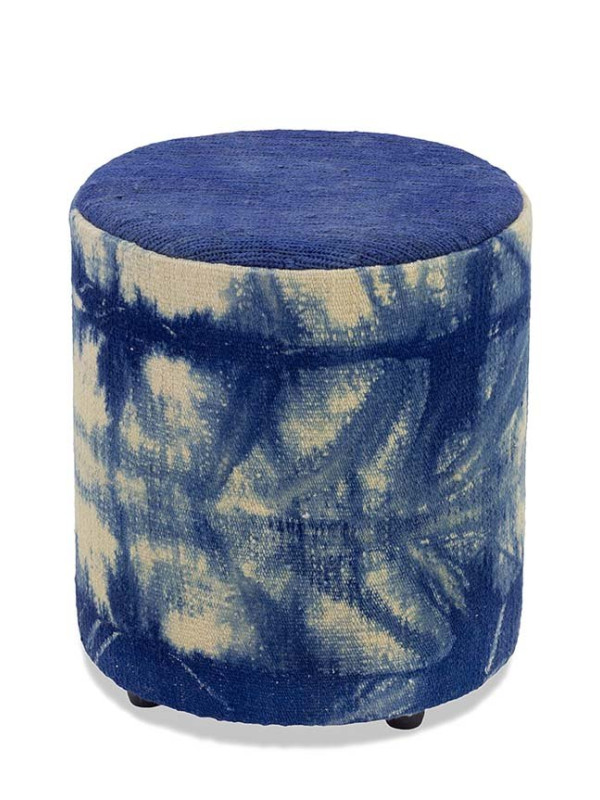 PUFF FORRADO KILIM BATIK BLUE 2 - 45X40X40