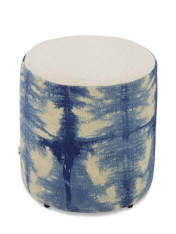 PUFF FORRADO KILIM BATIK BLUE 3 - 45X43X43