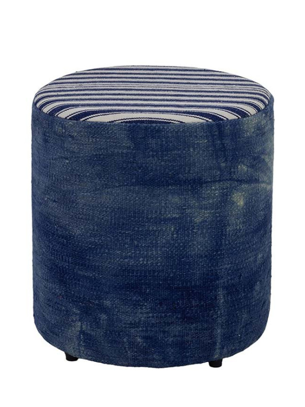 PUFF FORRADO KILIM BATIK BLUE 4 - 45X43X43
