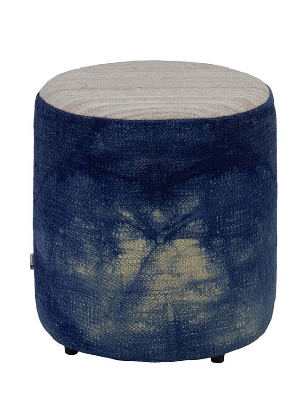 PUFF FORRADO KILIM BATIK BLUE 5 - 45X43X43