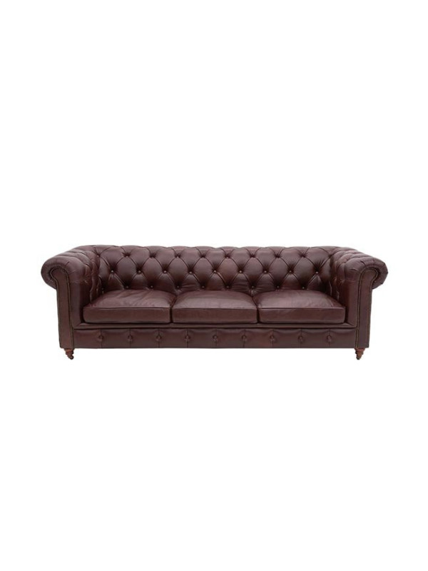 CHESTERFIELD SOFA BROWN - 2,49 X 99 X 73