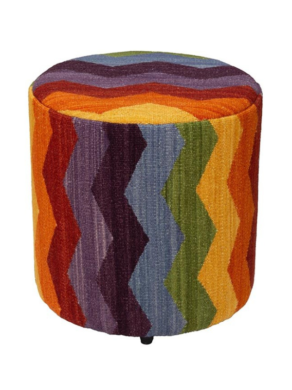 PUFF FORRADO KILIM CHEVRON MULTI 1 - 45X40X40