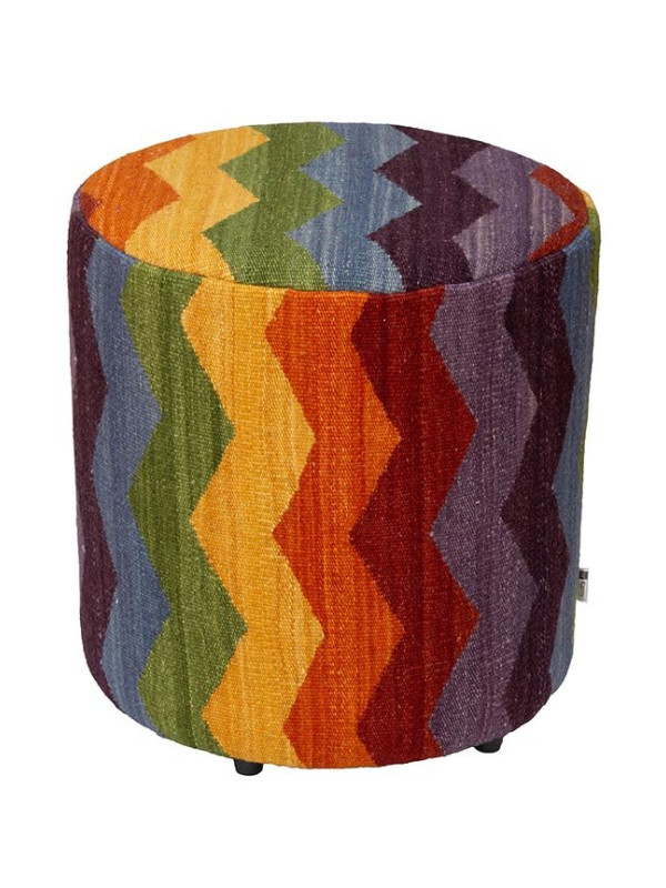 PUFF FORRADO KILIM CHEVRON MULTI 2 - 45X40X40