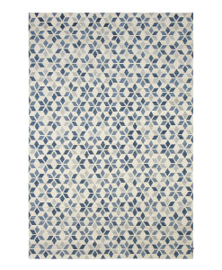 Tapete Kilim Caleidoscópio Off White/Mix Blue